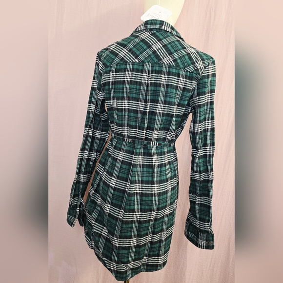 Isabel Maternity Women's Maternity Plaid Flannel Popover Tunin Top, Green- Small - Picture 7 of 10